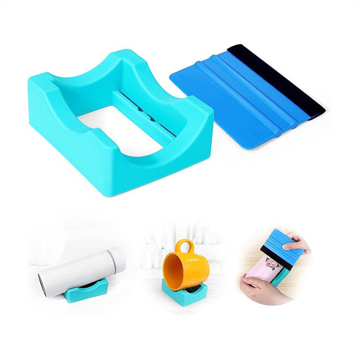Silicone Cup Cradle for Tumblers with Built-in Slot, Crafts Use to